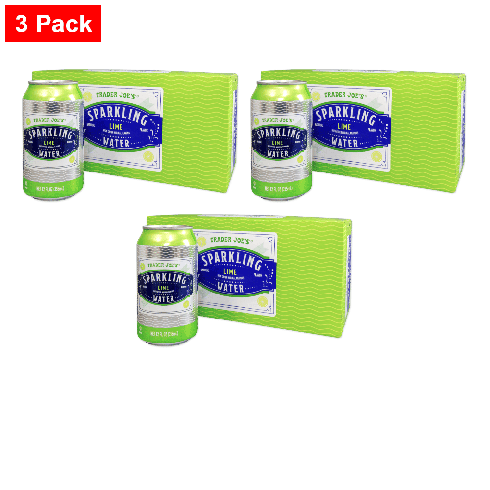 Trader joe's Lime Flavored Sparkling Water 12 Fl Oz (8 Cans) - 3 Pack