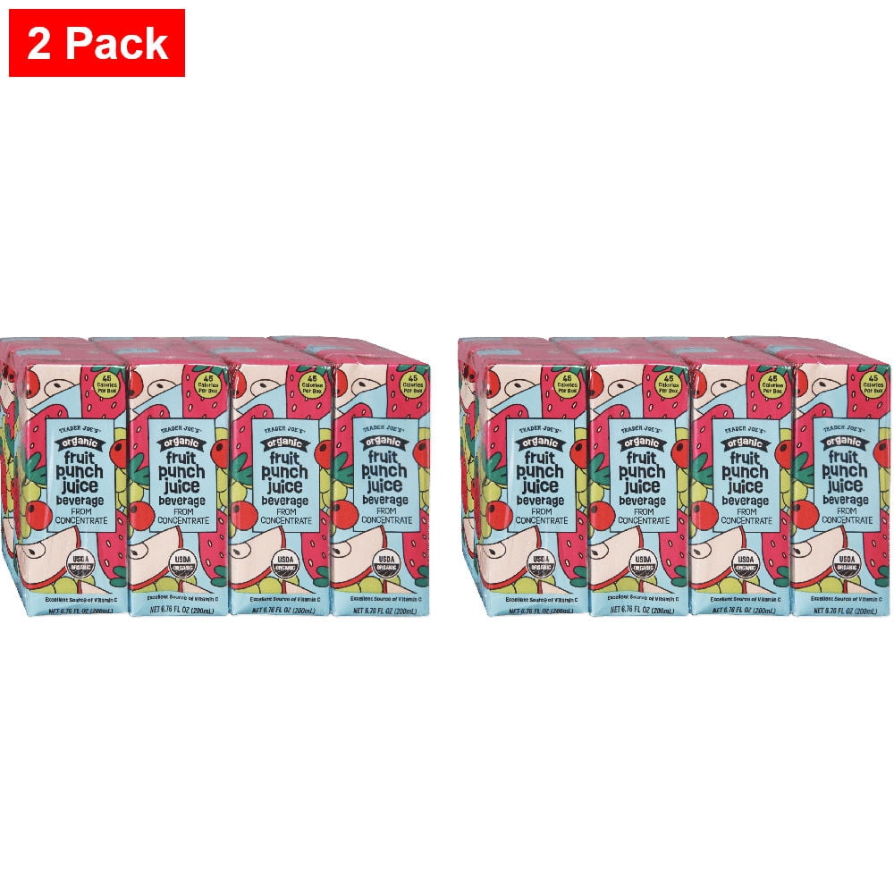 Trader joe's Organic Fruit Punch Juice Beverage 6.75 Fl Oz - 2 pack