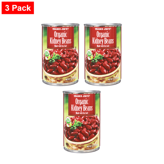 Trader joe's Organic Kidney Beans 15.5 Oz - 3 Pack