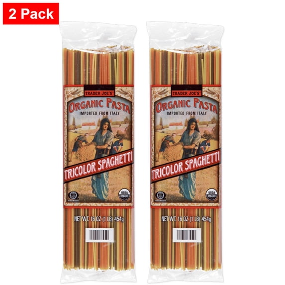 Trader joe's Organic Tricolor Spaghetti 16 Oz - 2 pack