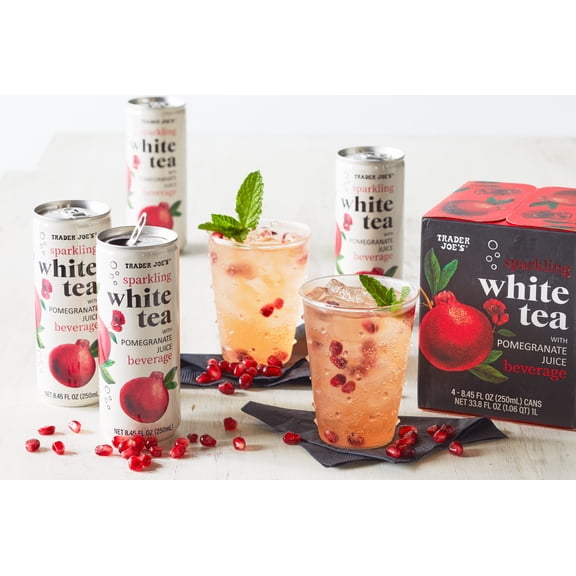 Trader joe's Sparkling White Tea with Pomegranate Juice 8.45 Fl Oz - 1 Pack