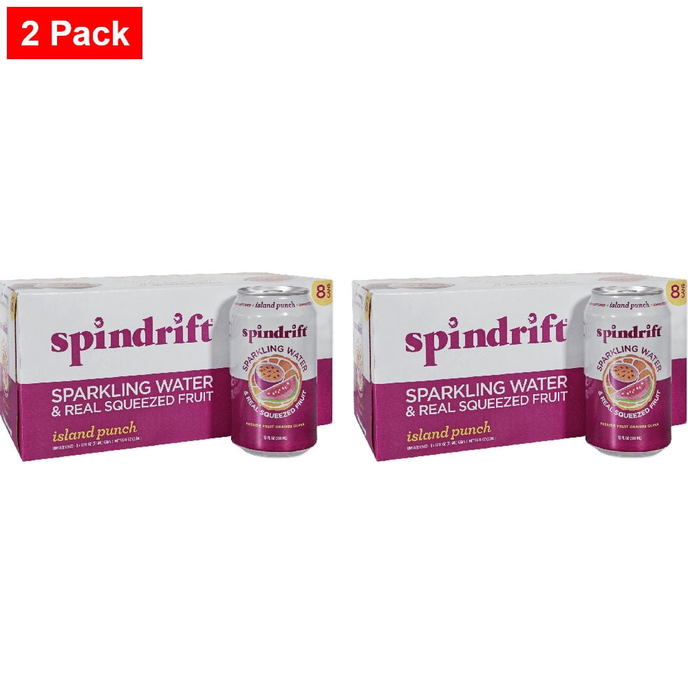 Trader joe's Spindrift Island Punch Sparkling Water 12 Fl Oz (8 Cans) - 2 pack