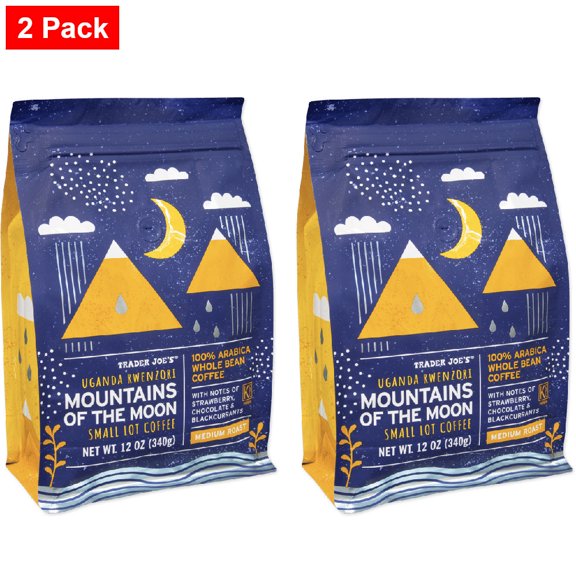 Trader joe's Uganda Rwenzori Mountains of the Moon Small Lot Coffee 12 Oz - 2 pack