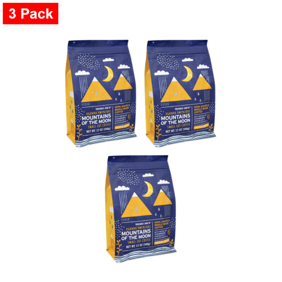 Trader joe's Uganda Rwenzori Mountains of the Moon Small Lot Coffee 12 Oz - 3 Pack