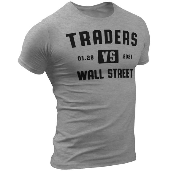 Traders vs Wall Street Shirt - Individual Investors vs. Hedge Funds T-Shirt (2. Traders vs Wall Street Heather Grey, XXX-Large)