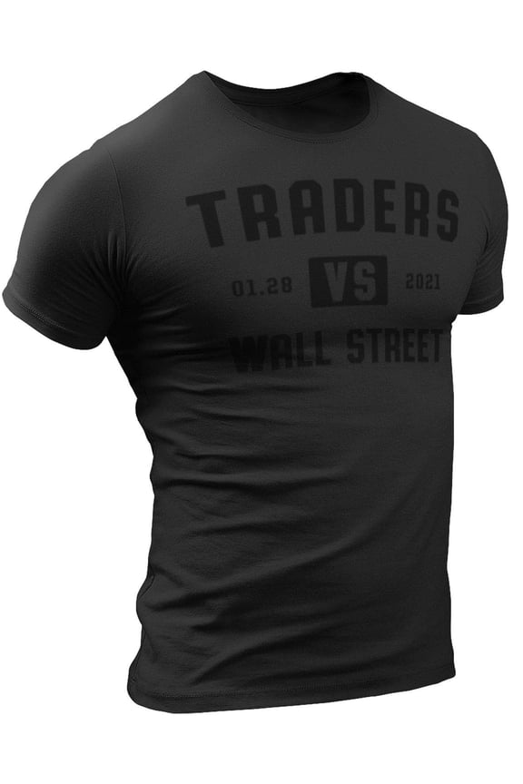 Traders vs Wall Street Shirt - Individual Investors vs. Hedge Funds T-Shirt (3. Traders vs Wall Street Black on Black, X-Large)