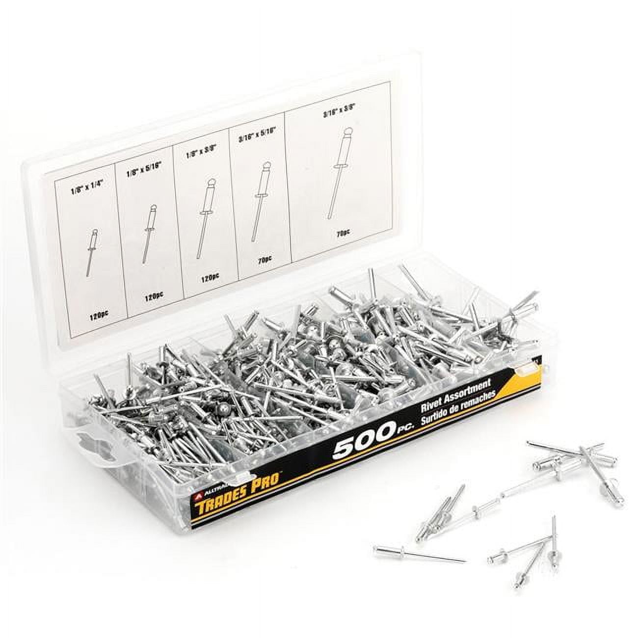 Trades Pro- 500 pc Aluminum Rivet Assortment -
