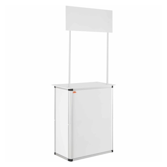 Tradeshow Podium Table, Portable Counter Display - 30.91" x 14.96" x 71.46" Exhibition Stand with Storage, Pop Up Counter for Events & Presentations