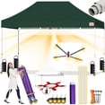 thumbnail image 1 of Tradesparker 8×12 Pop Up Canopy Tent-Commercial Instant Shelter-Trade Show Canopies with LED Curtain & 4 Dual-Row Casters,Weight Kit for Beach,Events,Parties,Camping,Gazebo Shade,Forest Green, 1 of 7