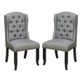 thumbnail image 1 of Tradi Fabric Tufted Wingback Side Chairs, Set of 2, Light Gray, 1 of 5