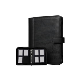 Trading Card Binder 128 Pocket, Premium Diamond Pattern Album for Pokemon MTG Yu-Gi-Oh Sports Cards, Acid-Free PVC-Free Pages with Ring Binder System for Collectors Display Storage Black