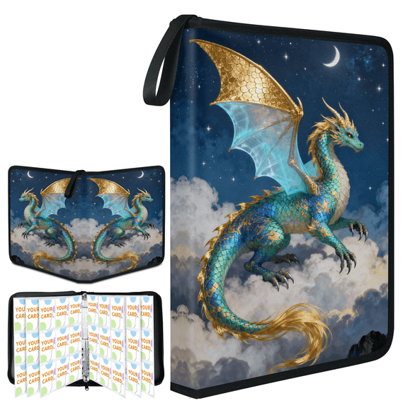 Trading Card Binder 4-Pocket 400 Cards,Cards Collection and Storage Bag with 50 Removable Sleeves,Card Album for Game Card Sports Card