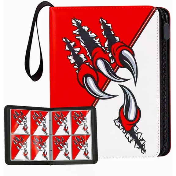 Trading Card Binder 4 Pocket with 50 Removable Sleeves, 400 Pockets Baseball Football Card Binder, 3-Ring Sports Card Collection Album, Perfect for Pokemon, Magic: The Gathering, and Yu-Gi-Oh cards
