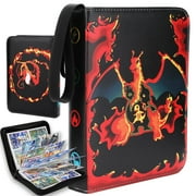 Trading Card Binder, 4-Pocket Album Book Holder for TCG Game, Fits 400 Cards