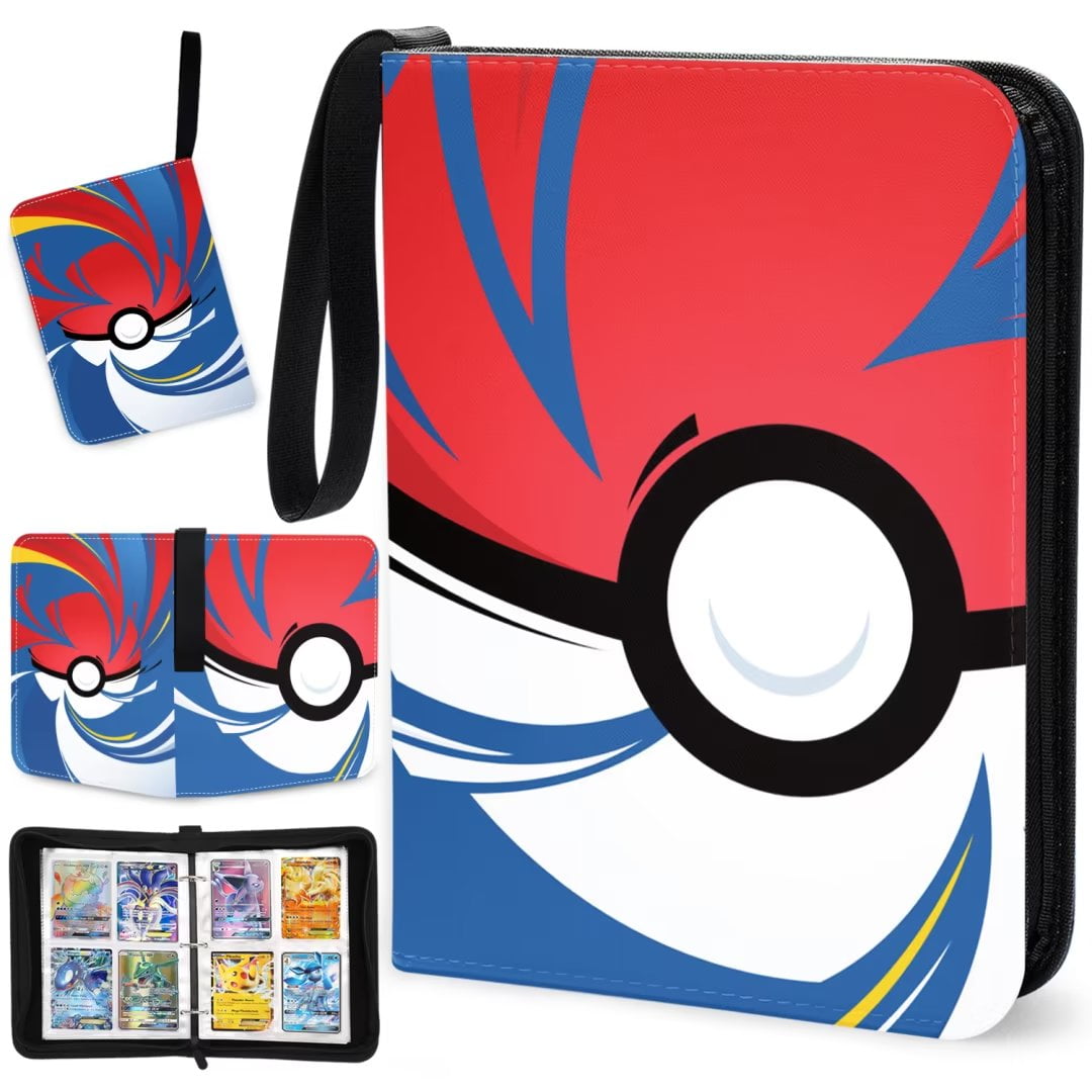 Trading Card Binder, 4Pocket Album Book Holder for TCG Game, Fits 400 Cards
