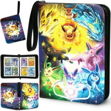 Trading Card Binder, 4-Pocket Album Book Holder for TCG Game, Fits 400 Cards