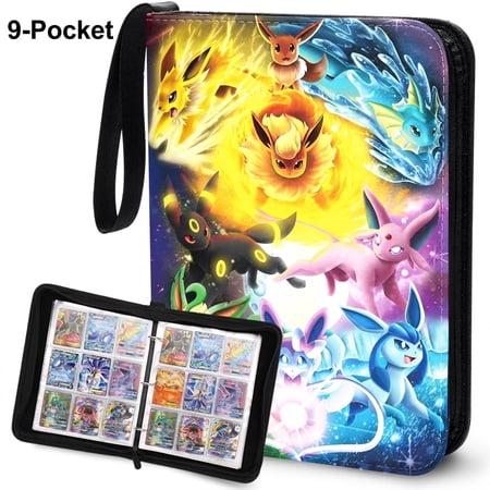 Trading Card Binder, 4-Pocket Album Book Holder for TCG Game, Fits 400 Cards