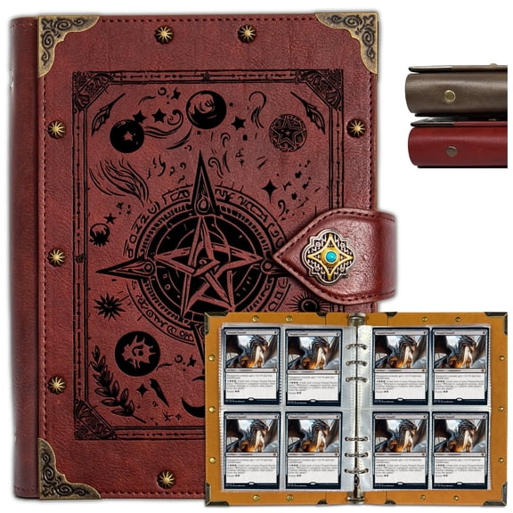 Trading Card Binder,4 Pockets 240 Cards Holder Collector Album with 30 Removable Sleeves Compatible For Football Card TCG Game Sports Cards Card Holder Binder Magic The Gathering Card
