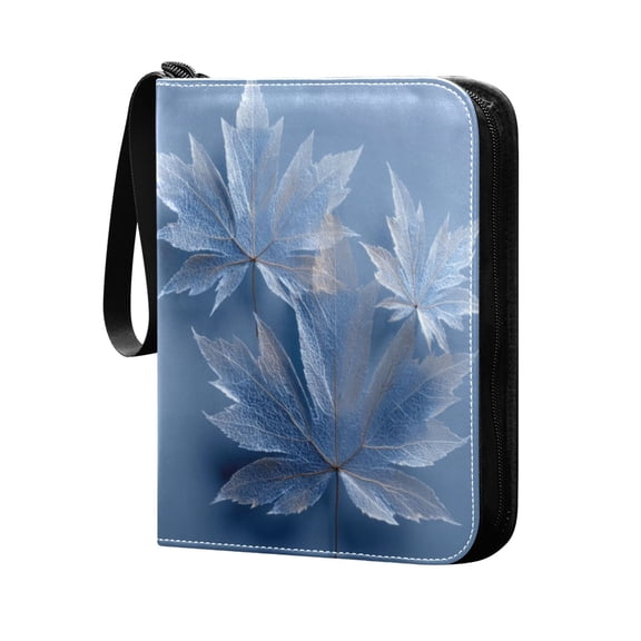 Trading Card Binder 400 Capacity PU Leather Zippered Collection Card Album for Sports Game Cards Glass Mapleleaves
