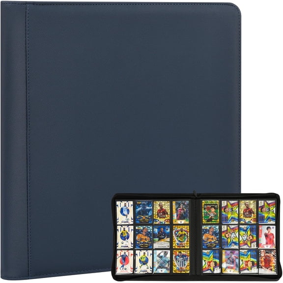 Trading Card Binder 480 Pockets, 12 Pockets Card Binder, Side Loading Card Collection Binder, Collectible Card Albums Card Folder for MTG, TCG, Football, NFL, Sports Cards, Game Cards(Blue)