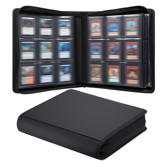 Trading Card Binder 9-Pocket Portable Card Collector Holder Book Fits 288 Standard 3"4" Hard Top Loaders for TCG Sports Cards , ard Binder Display Storage Carrying Cases
