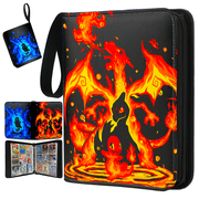 Trading Card Binder 9 Pocket with 50 Sleeves, Waterproof Card Album Binder for Game, Sports, Collectible Cards