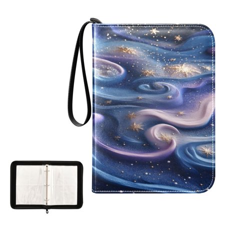 Trading Card Binder Album 400 Pockets 50 Removable 4-Pocket Pages Waterproof 3d Starry Sky