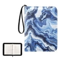 thumbnail image 1 of Trading Card Binder Album 400 Pockets 50 Removable 4-Pocket Pages Waterproof Blue Black White Marble, 1 of 6