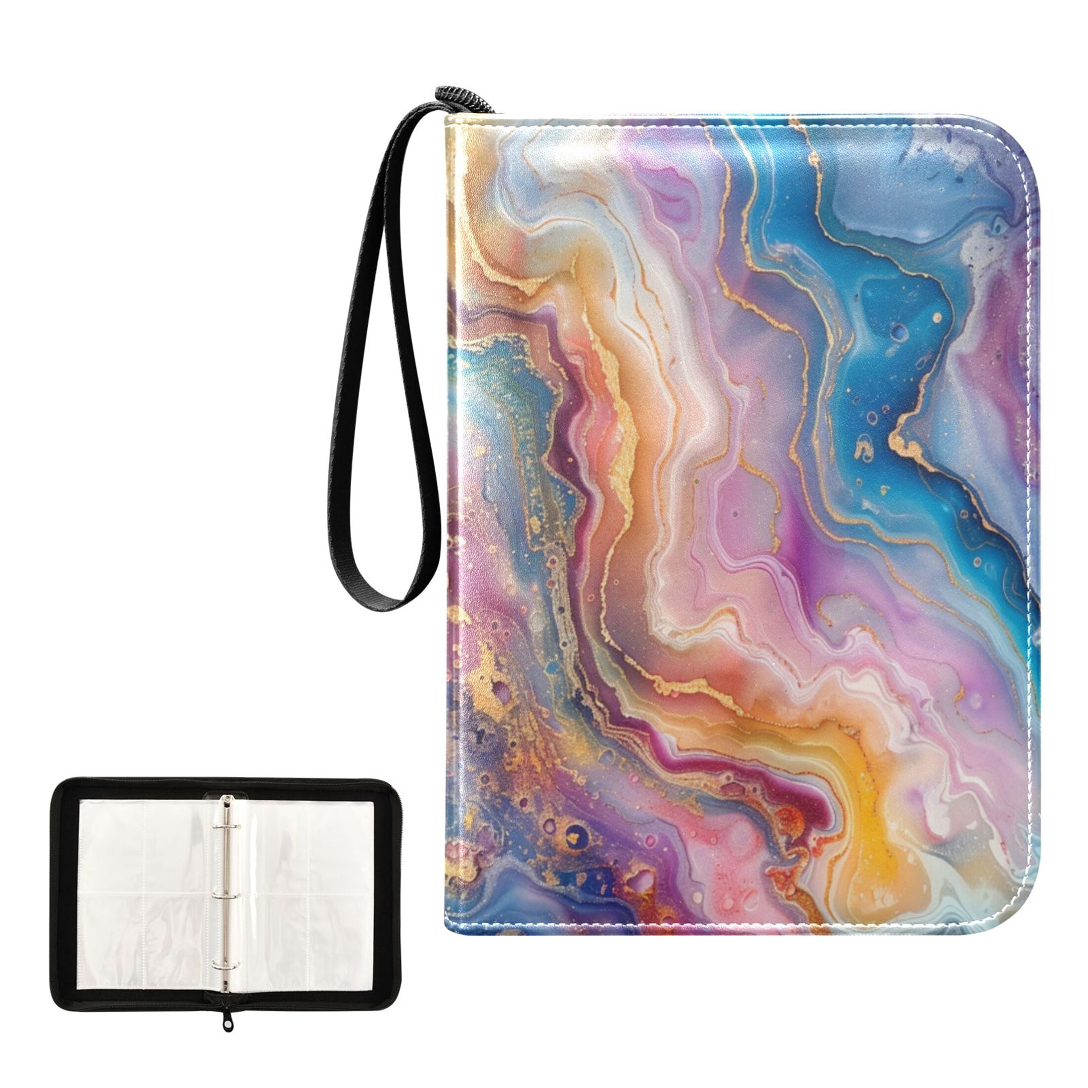 card binder with colored pages CLOKORIA Small 1 Pocket for Cards,Mini Trading Card Binder Holder Fits 80 Cards 40 Removable Sleeves,Card Collection Binder Album Book Case for TCG,MTG,Sports Games (Fish scales) : Toys Our premium Trading Card Binder Album 400