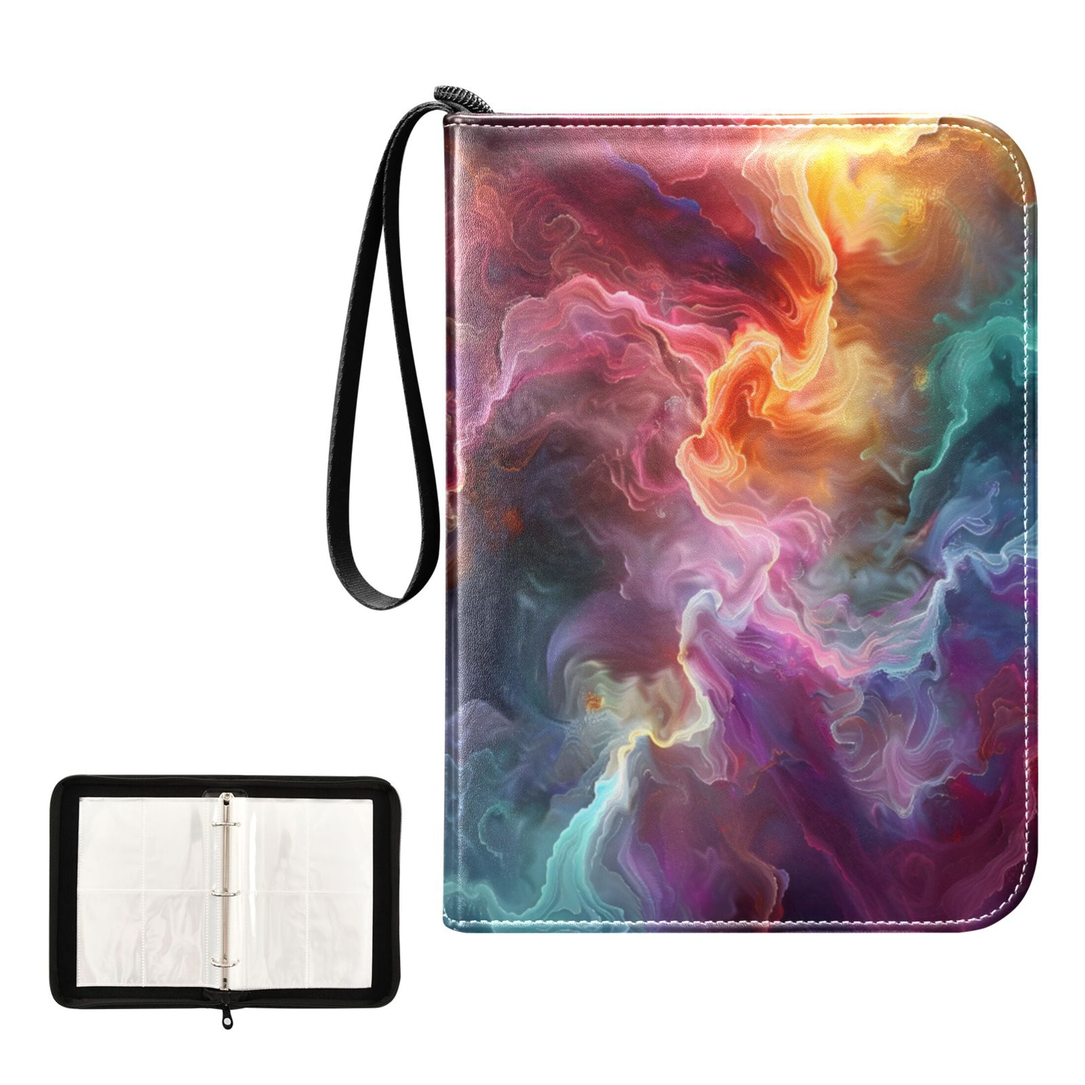 Trading Card Binder Album 400 Pockets 50 Removable 4-Pocket Pages Waterproof Colorful Nebulae Mixture