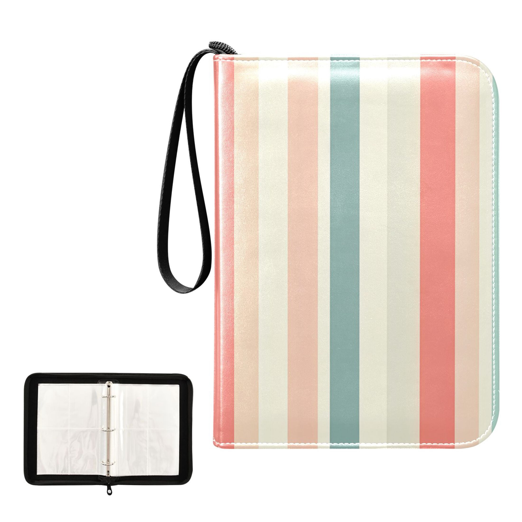card binder with colored pages GEAoffice 4 Pocket Binder, 2 x 2 Trading Card Collection Binder, Red It works great for sports cards Pokemon Card Binder Zip Album
