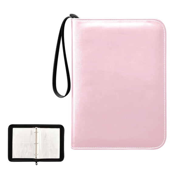 Trading Card Binder Album 400 Pockets 50 Removable 4-Pocket Pages Waterproof Soft Pink