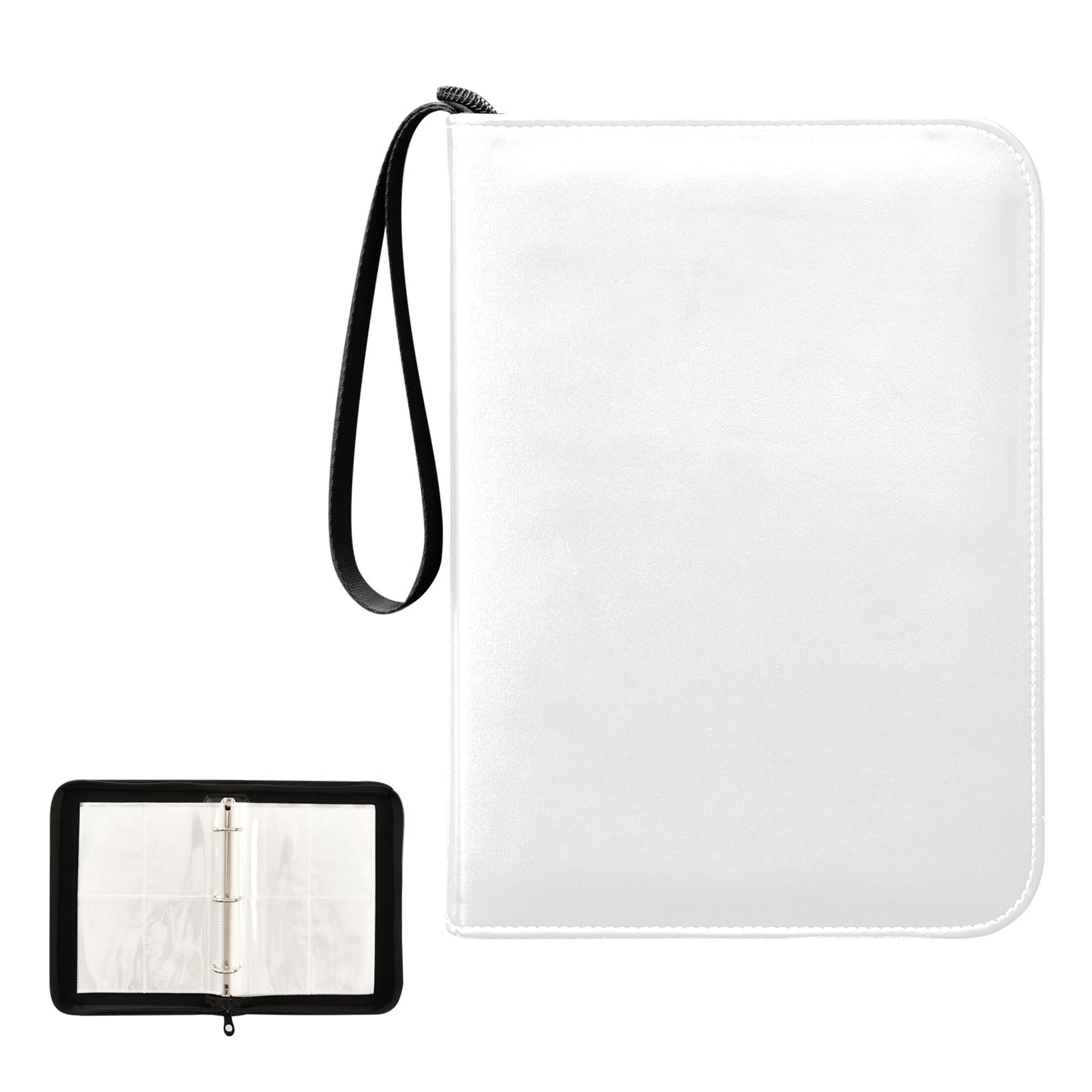 Trading Card Binder Album 400 Pockets 50 Removable 4-Pocket Pages Waterproof White