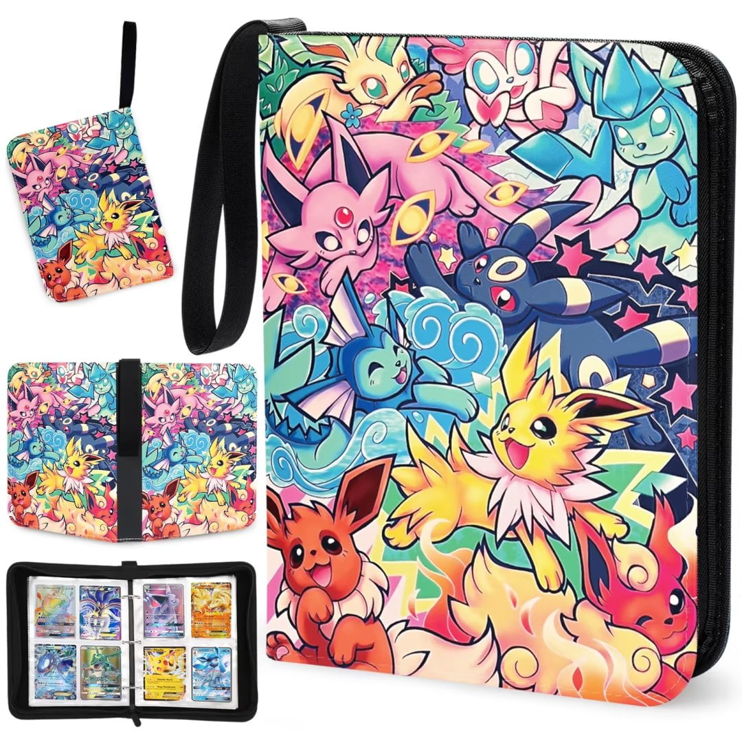 Trading Card Binder, Collectible Card Holder with 4Pocket Sleeves for TCG Game and Sports Cards