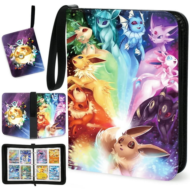Trading Card Binder, Collectible Card Holder with 4Pocket Sleeves for TCG Game and Sports Cards