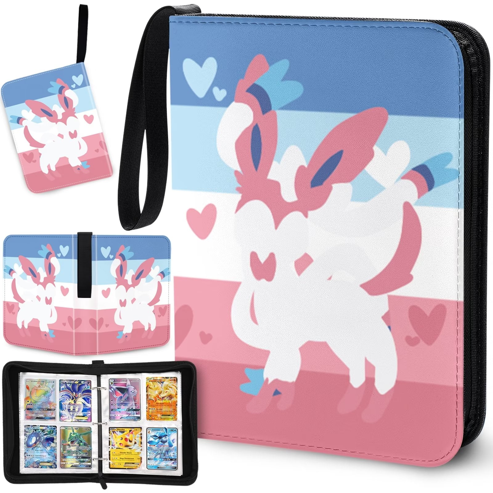 Trading Card Binder with Sleeves, 4Pocket Album Book Holder for TCG