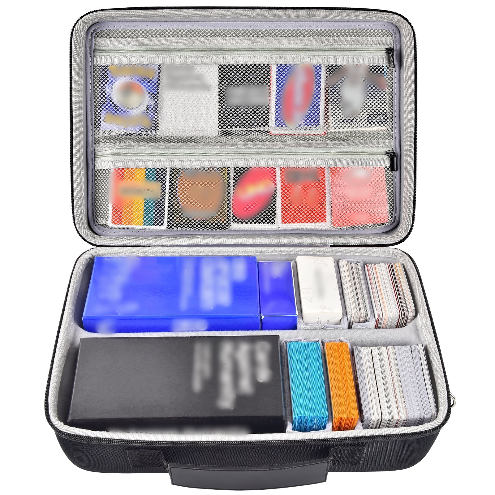 Trading Card Case Storage Box for 2700+ Cards. Deck Boxes for Card Games. Travel Organizer Holder Compatible with TCG/for Topps Baseball Sports/for C.A.H/for UNO/for MTG/for Yu-Gi-Oh -Grey Inner