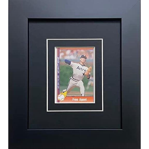 Trading Card Display Frame (1) Single Trading Card - Black (White Trim) Matting and Black Frame$$Home Decor, Kitchen, & Other