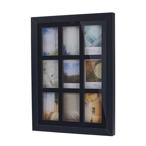 Trading Card Display Frame 9 Cards Baseball Card Display Case Wall-Mounted Sports Card Display Frame Black Holder