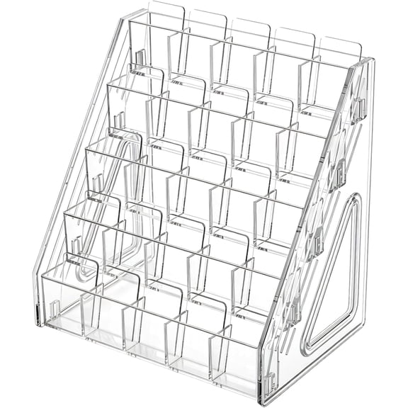 Trading Card Display Stand, 5 Tier (1 Pack), Clear Plastic, Vertical Snap-On - for PSA BGS SGC Slabs, Tabletop
