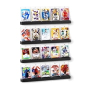 Trading Card Display Stand for Wall, Wooden Graded Card Display Stand, Sports Card Display Case, Trading Card Stands for Display Collection 4 Pack