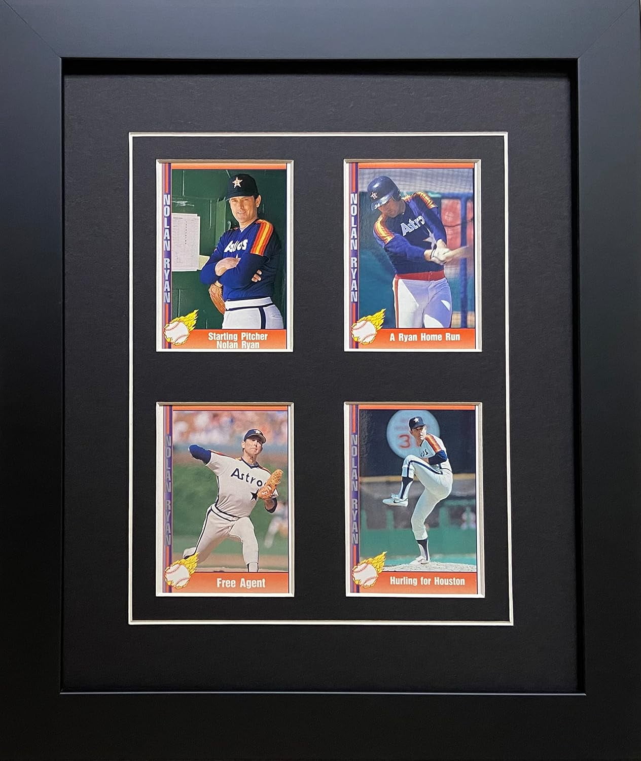 Trading Card Frame for 4 Standard Trading Cards with Black (White Trim