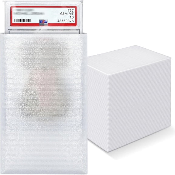 Trading Card Shipping Protectors for Graded Cards, PSA CGC BGS Graded Cards Shipping Protection Foam Bags 50 Pack