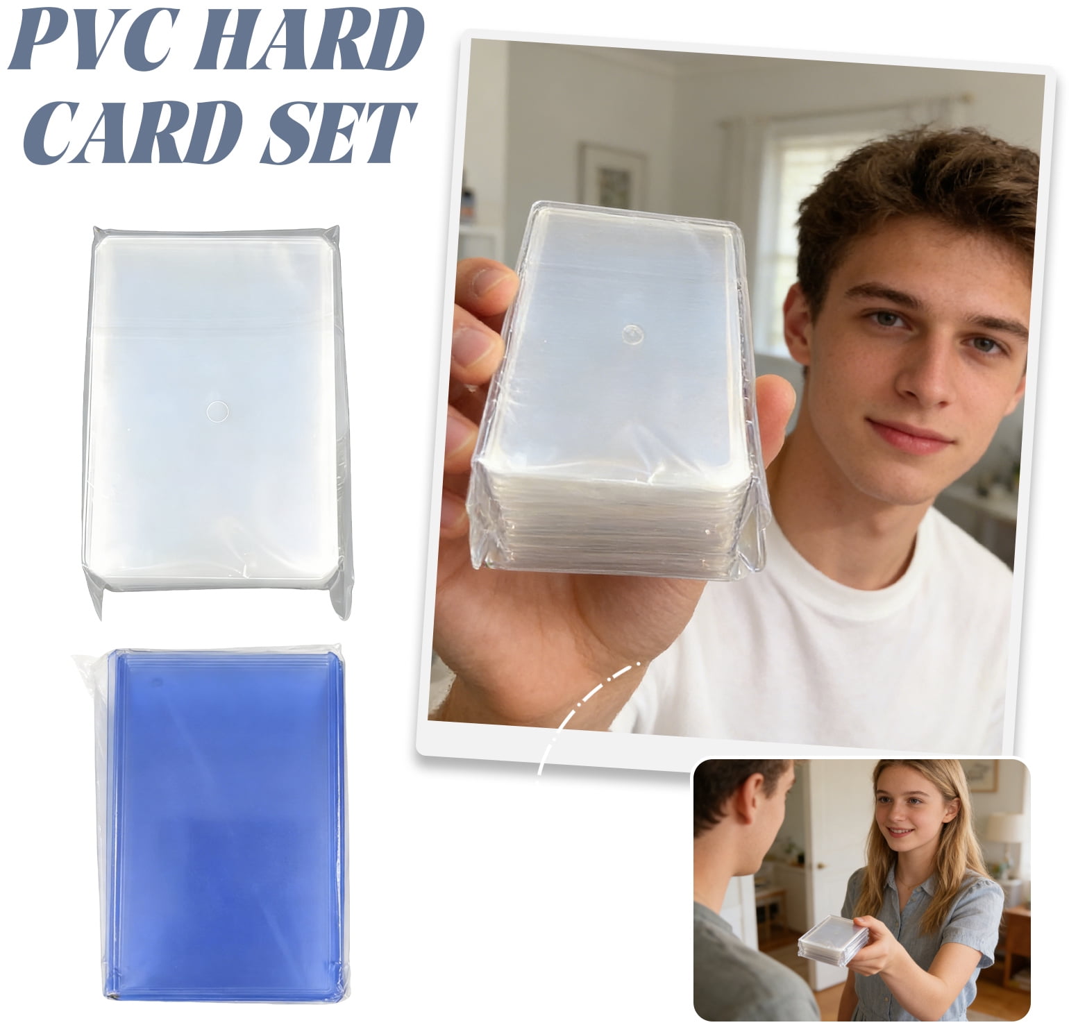 Trading Card Sleeves, Hard SleevesforTrading Cards, 3X4 In, Rigid Pvc ...