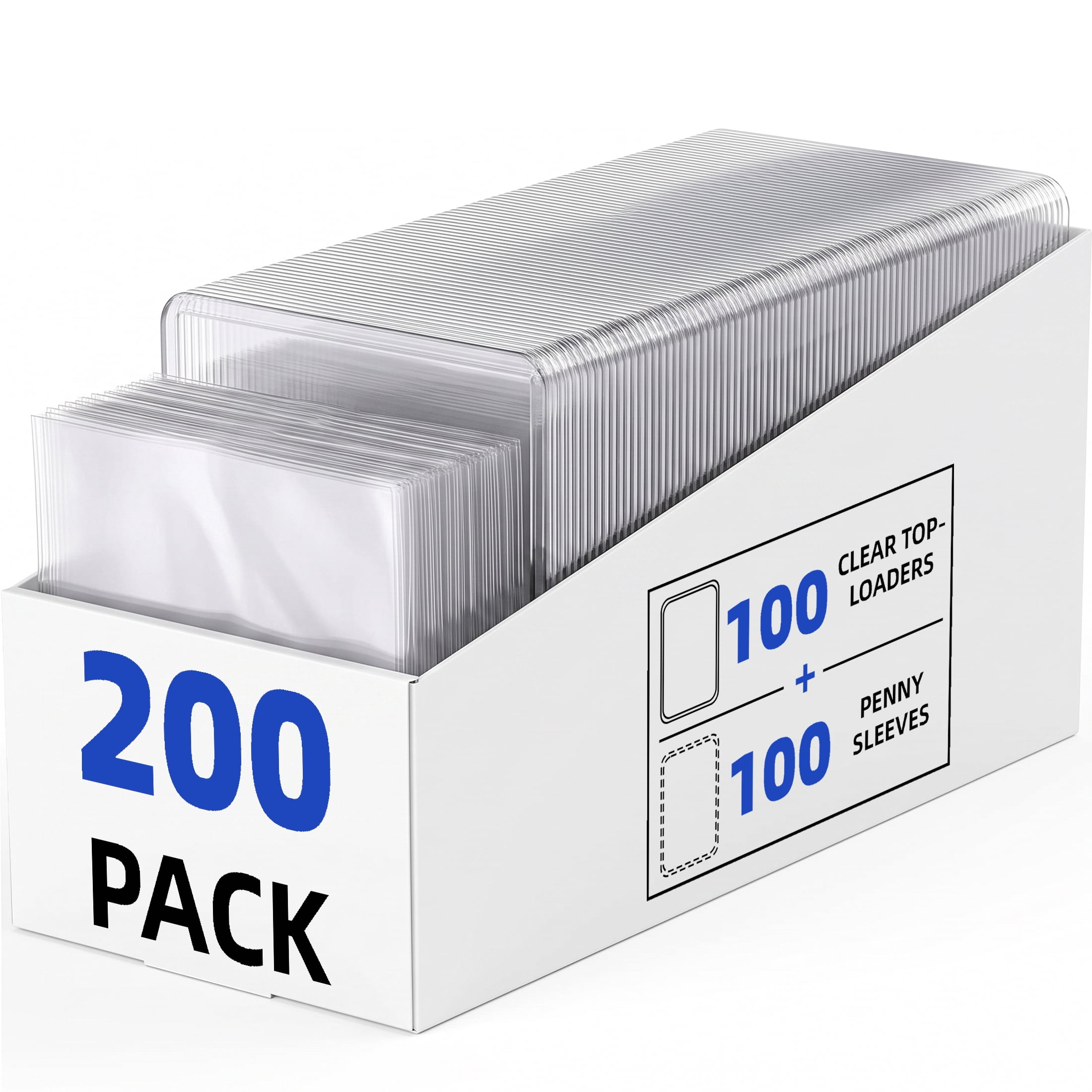 GARITIN 3x4 Inch Toploaders with Penny Sleeves, 200 Pack Clear Card Protectors for Trading Cards