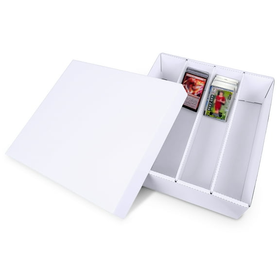 Trading Card Storage Box Cardboard Organizer with Divider Fits Standard Size Sports Cards TCG MTG 3200 Count