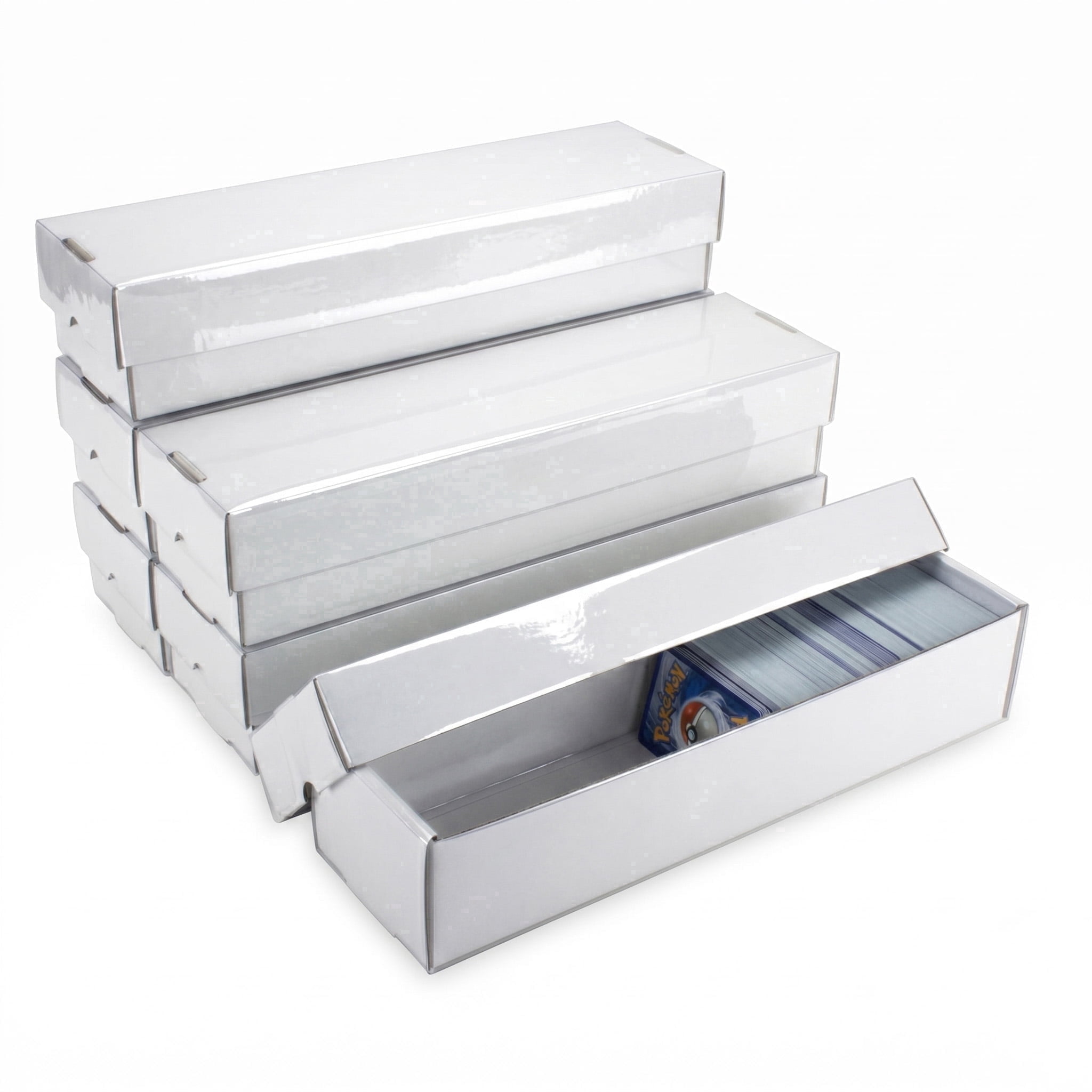 6-Pack 1000 Count White Laminted Corrugated Cardboard Bulk Trading Card ...