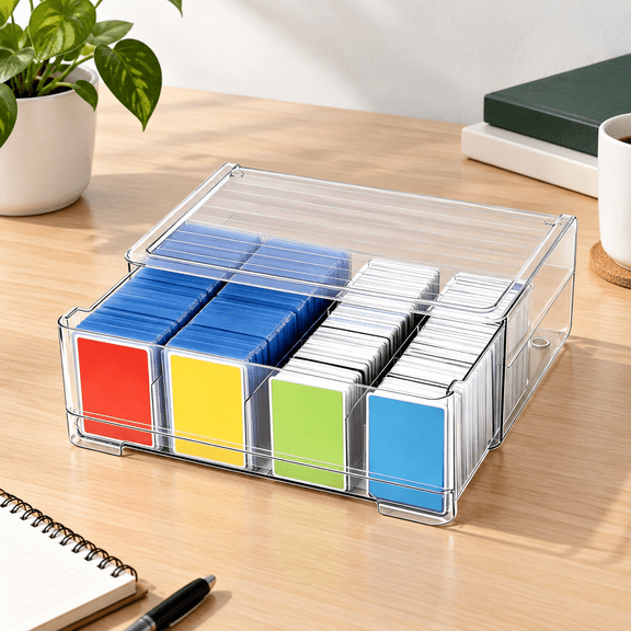 Trading Card Storage Box with 16 Compartments, Holds 540 Toploaders or 2800+ Unsleeved Cards