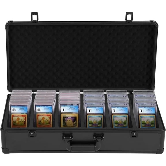 Trading Card Storage Case, 6 Slot Spacious Trading Card Storage Box Toploader with Handle, Waterproof Tradings Card Organization for Coins Collection Supplies
