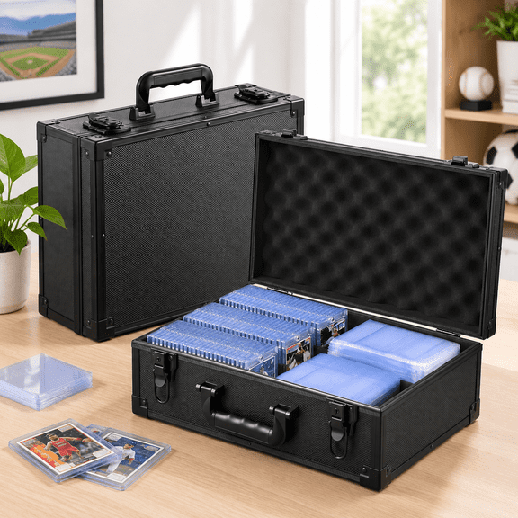 Trading Card Storage Case, Holds 600+ 3x4" Toploaders, 2700 Sleeved Cards